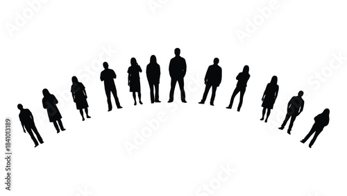 A sequence of human figures in motion displayed as a dark silhouette