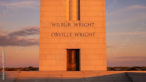 Obraz na płótnie Wright Brothers National Memorial at Sunset.