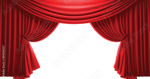 Red velvet curtain on  for theater or stage performance