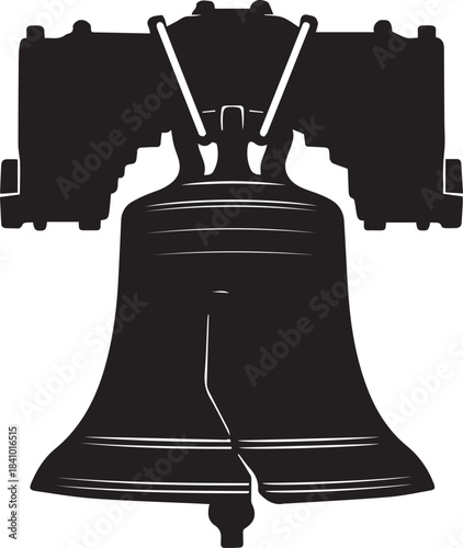 Black silhouette of the liberty bell iconic american symbol