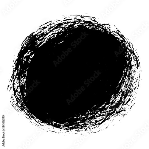 Hand drawn black ink brush strokes for grunge background design