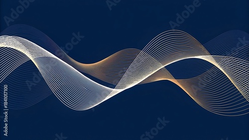 Abstract blue wavy background with flowing lines and gradient design