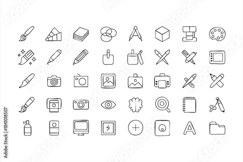 Art and Illustration Icons for Creative Apps, Content Tools and Visual Design Dashboards