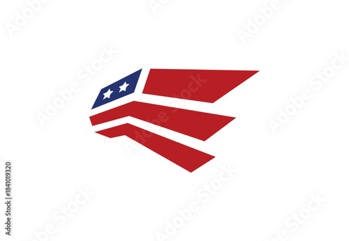 Dynamic patriotic wing logo design, symbolizing national pride and future aviation progress