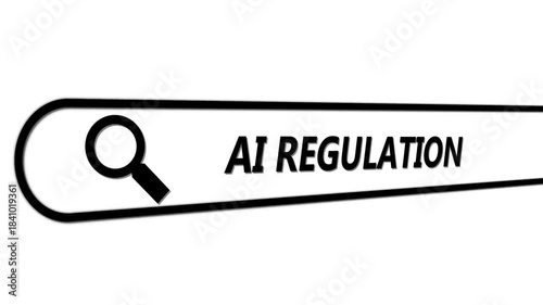 AI regulation search bar animation reflecting governance-focused digital discovery, corporate compliance lookup workflows and streamlined HUD-based navigation for regulated systems