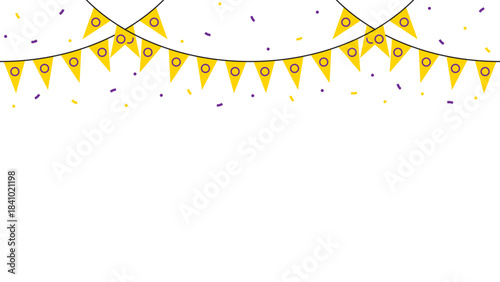 Seamless yellow with purple circle as intersex flag party bunting. LGBTQI concept. Flat design illustration.

