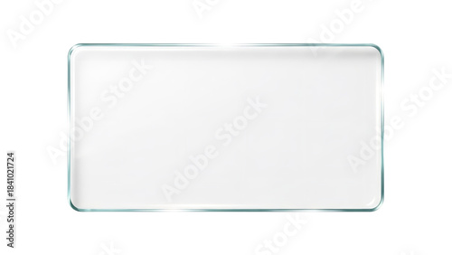 Blank rectangular white glossy surface with rounded corners perfect for digital mockups or product display presentation backgrounds on transparent background