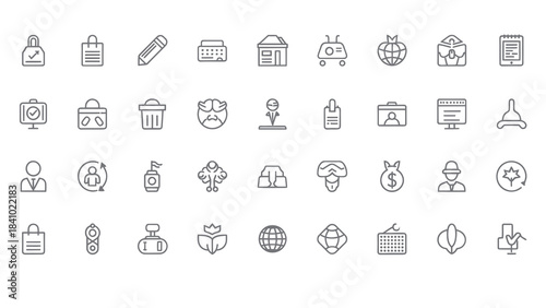 Crisp Vector Icons for Business and Technology A Comprehensive Set