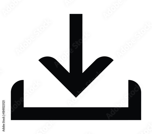 download, icon, symbol, arrow, down, upload, save, data, storage, file, internet, web, graphic, design, simple, clean, vector, isolated, white background, digital, transfer, information, network, comp