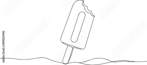 Outline of a Popsicle Melting on the Ground ice pop