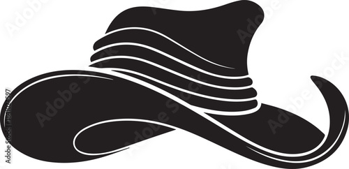 Classic black cowboy hat with decorative band