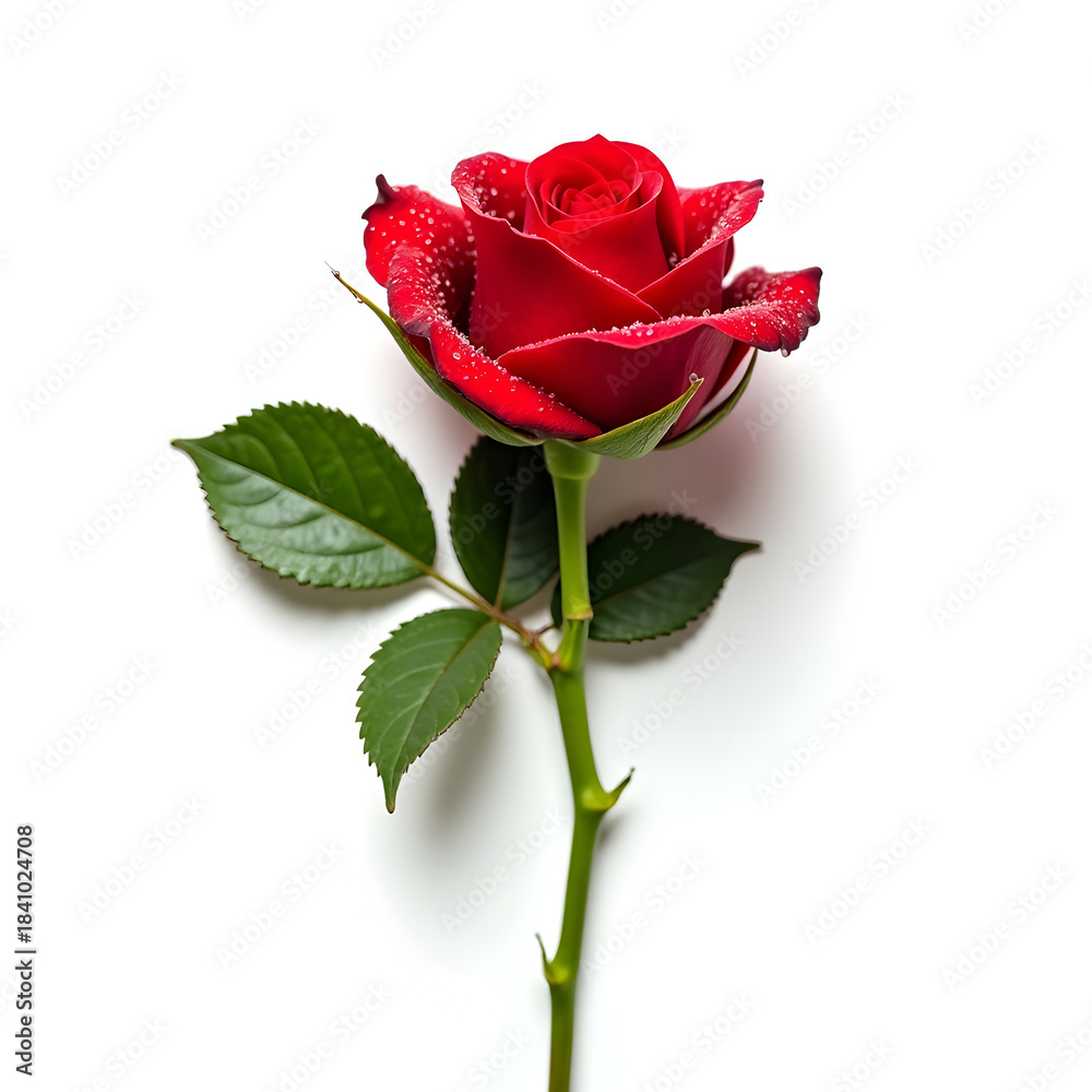 Naklejka premium red rose isolated on white background