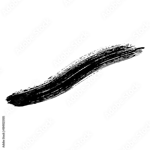 Black ink brush strokes on a white background for design use