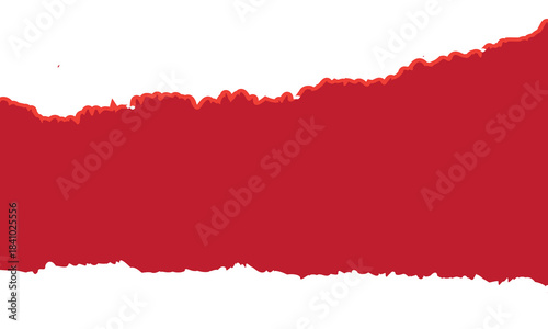 Red torn paper  with empty space. Red purple paper revealing a blank white center, ideal for creative layouts, announcements, design mockups, and attention-grabbing backgrounds.


