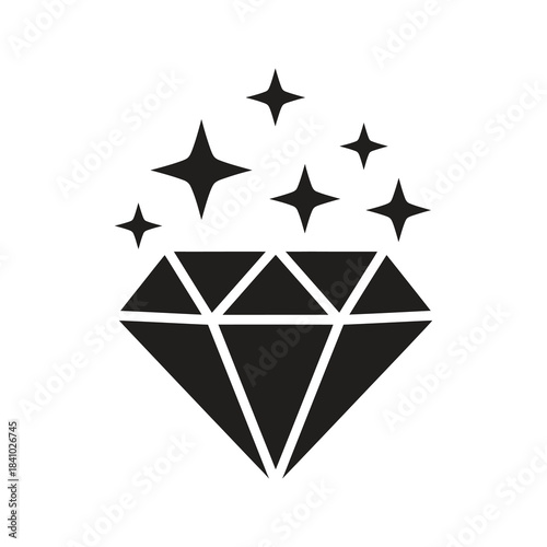 Diamond icon design concept representing luxury precious jewel wedding engagement proposal value