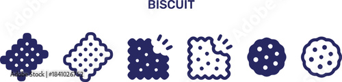 graphic, isolated, cookies, simple, biscuits, set, round, stylized, blue, design, objects, pastry, description:, representing, symbol, collection, presented, vector, interior, icon, icons, , category: