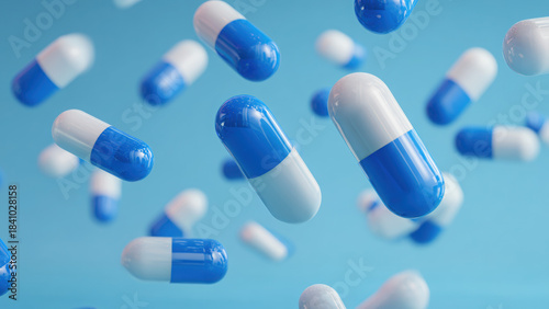 Assorted Medicine Pills on Background