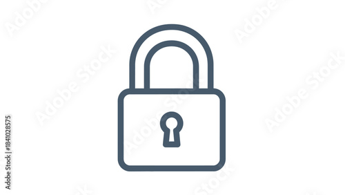 Security Lock Icon: A simple yet iconic graphic of a closed padlock, symbolizing safety, privacy, and protection.