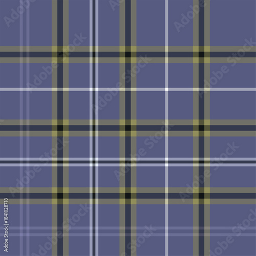 Traditional scottish tartan pattern with purple and gold accents seamless texture