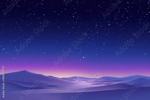 Pixelated Night Sky Landscape with Mountains and Starry Backdrop
