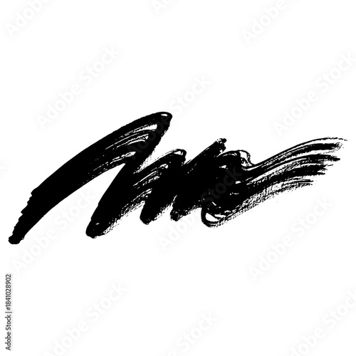 Hand drawn black ink brush strokes for grunge background use