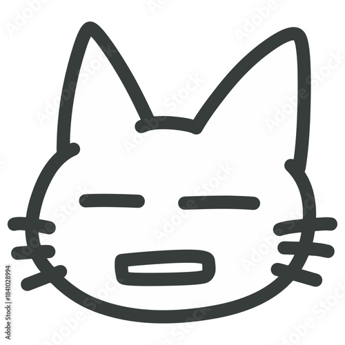 ぼーっとした顔の猫のイラスト