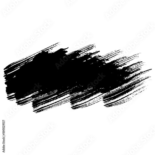 Hand drawn black ink brush strokes for grunge design backgrounds