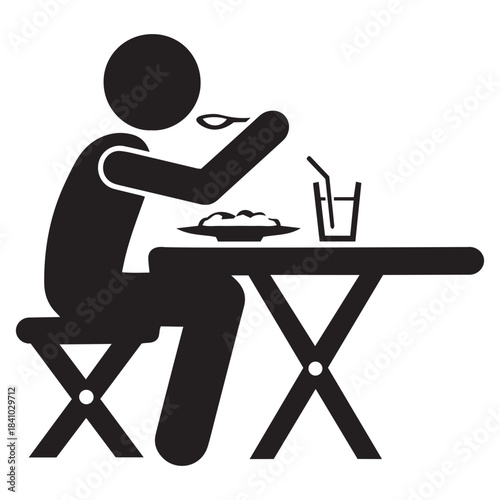 eating at the dining table