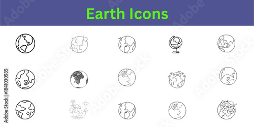 Environmental Protection Vector Icons: Education Symbols for Sustainability, Climate, and Conservation