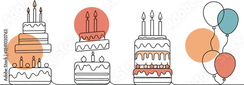 The decorative cutlery set is ready for a happy birthday party celebration with cake and sweet dessert