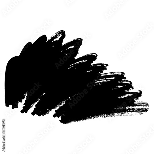 Hand drawn black ink brush strokes for grunge designs and backgrounds