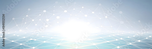 Bright blue digital abstract background with bokeh