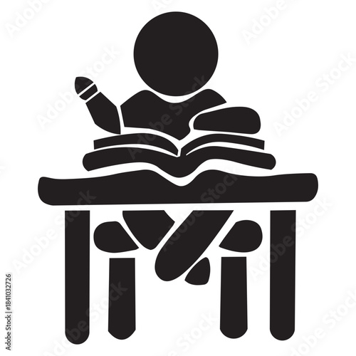 child at the table learning to write