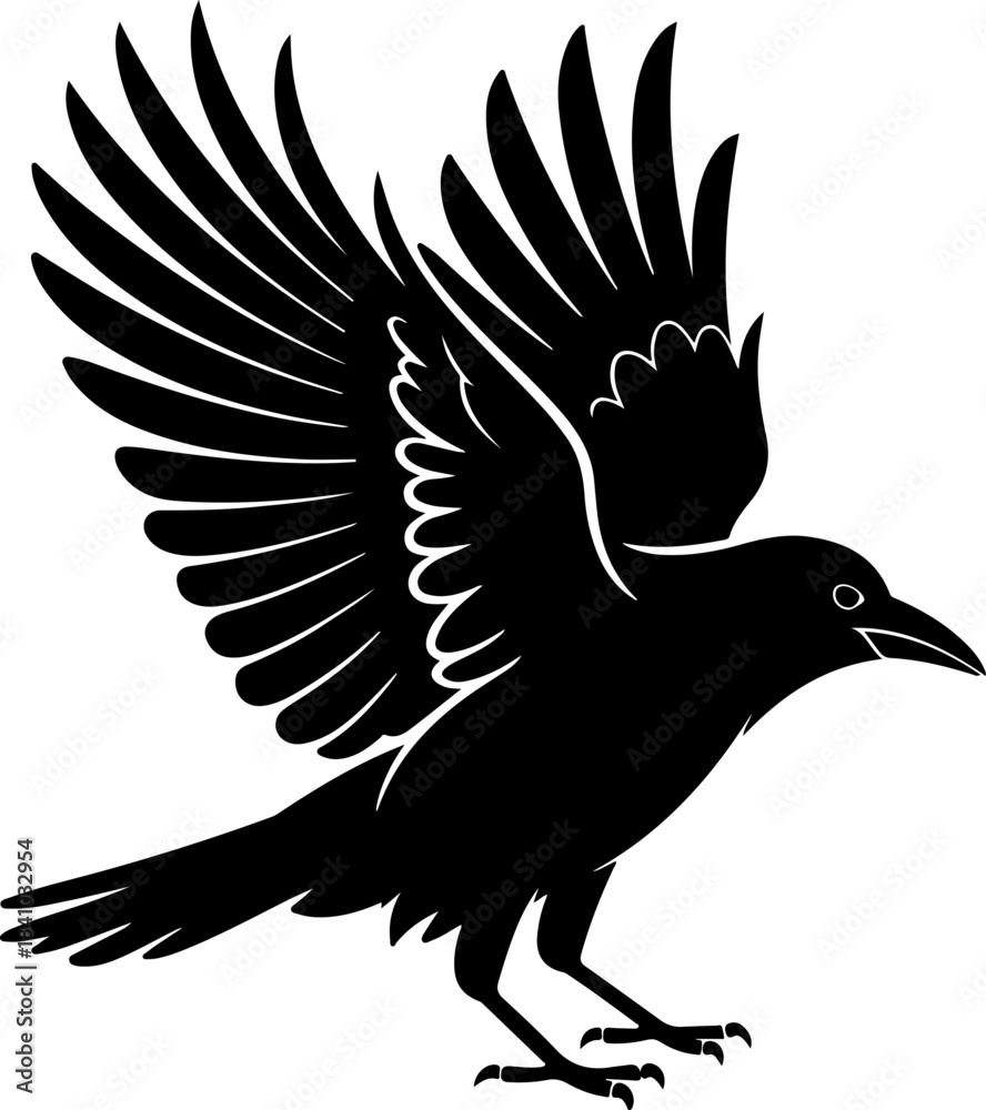 Obraz premium Crow silhouette vector illustration