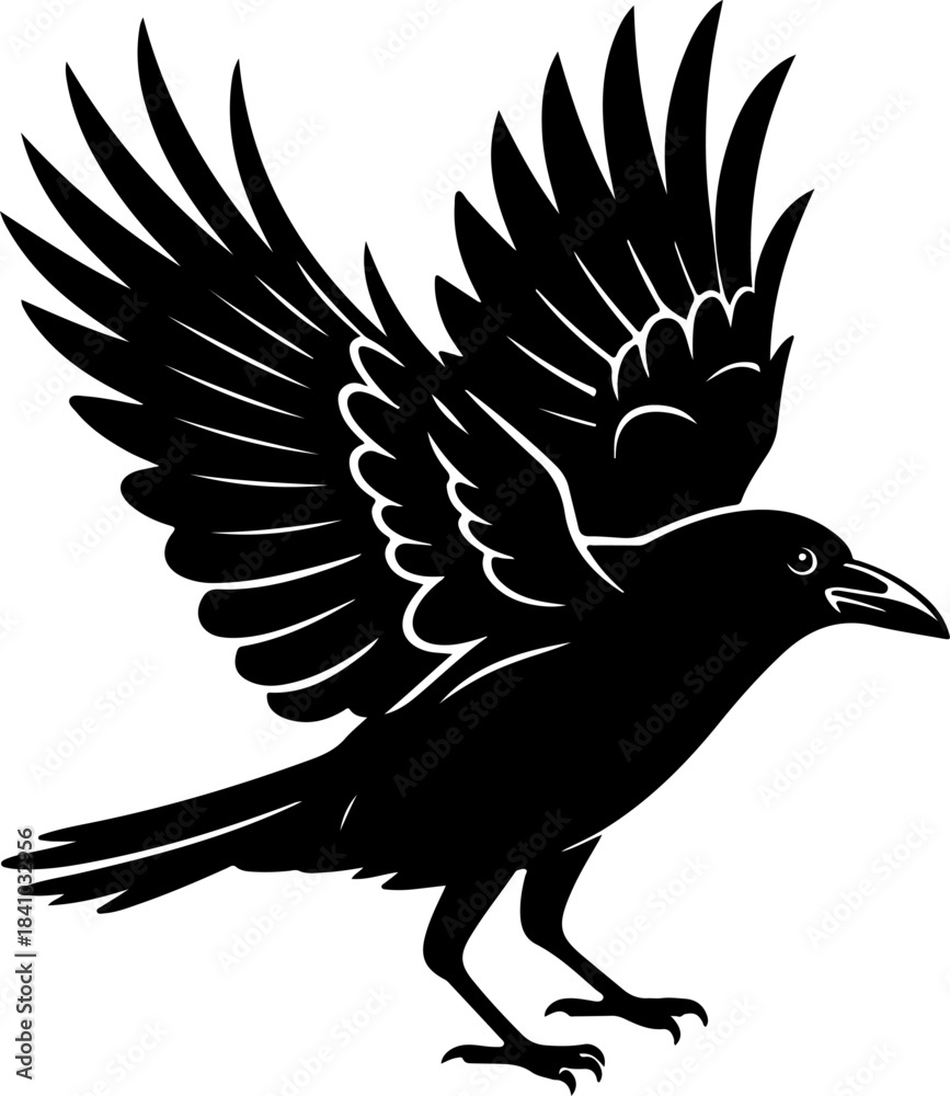 Fototapeta premium Crow silhouette vector illustration