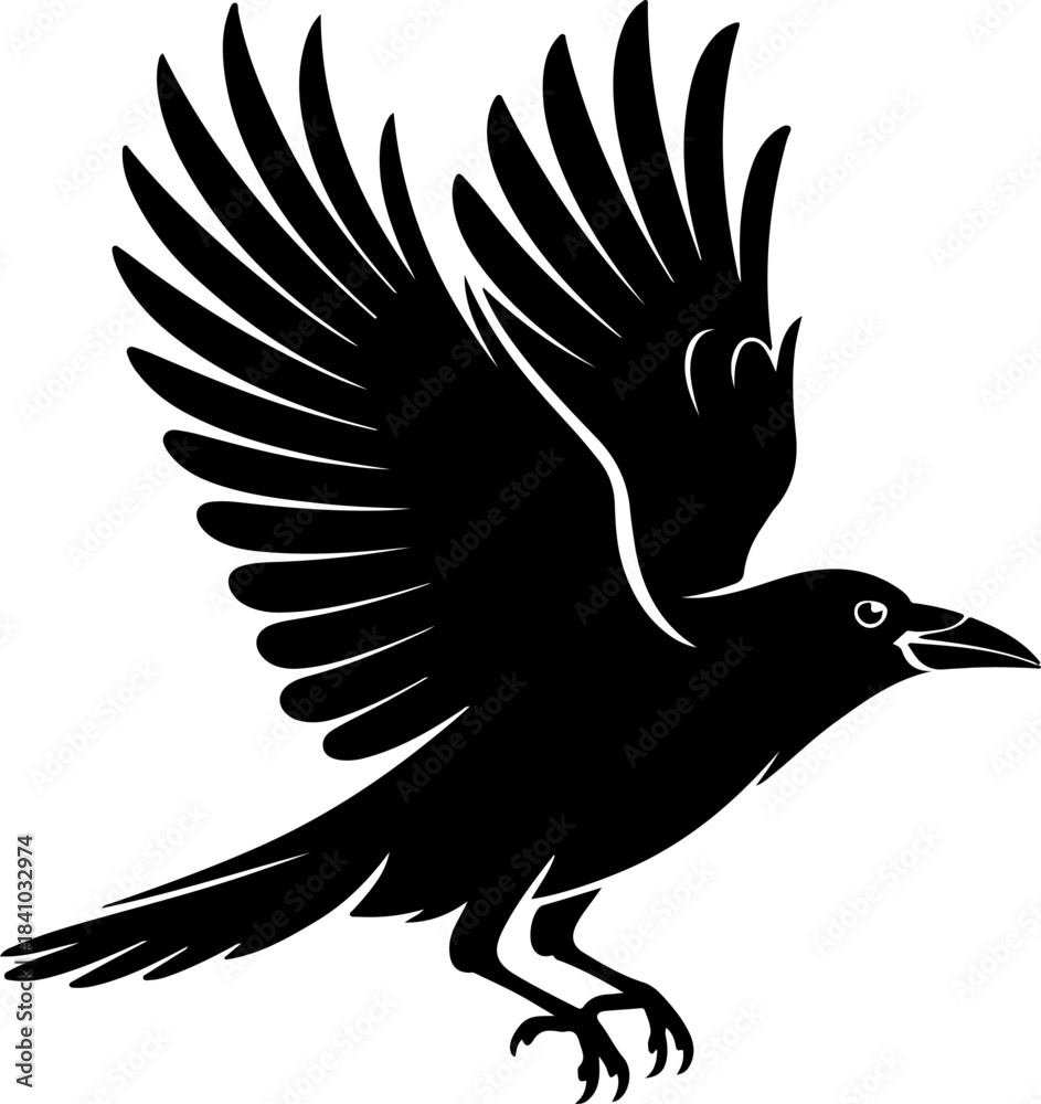 Obraz premium Crow silhouette vector illustration