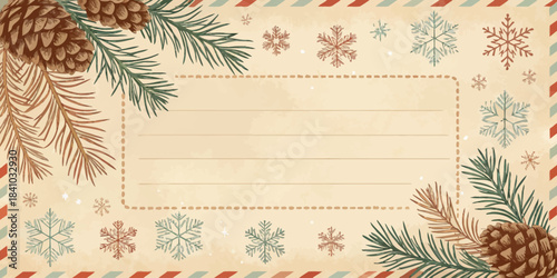 Christmas Charming vintage Christmas vector background with a nostalgic feel, reminiscent of classic holiday cards and festive greetings.