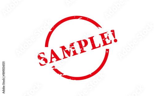 SAMPLE! - SAMPLE! word written on Red Rubber Stamp 
