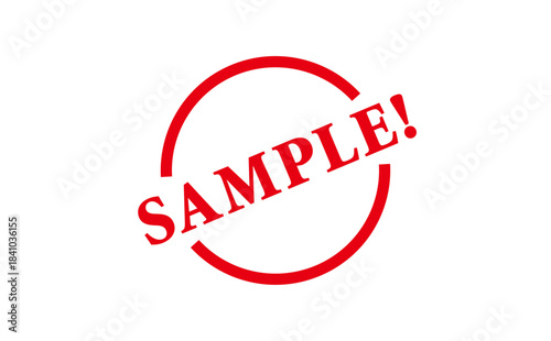 SAMPLE! - SAMPLE! word written on Red Rubber Stamp 
