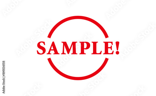 SAMPLE! - SAMPLE! word written on Red Rubber Stamp 
