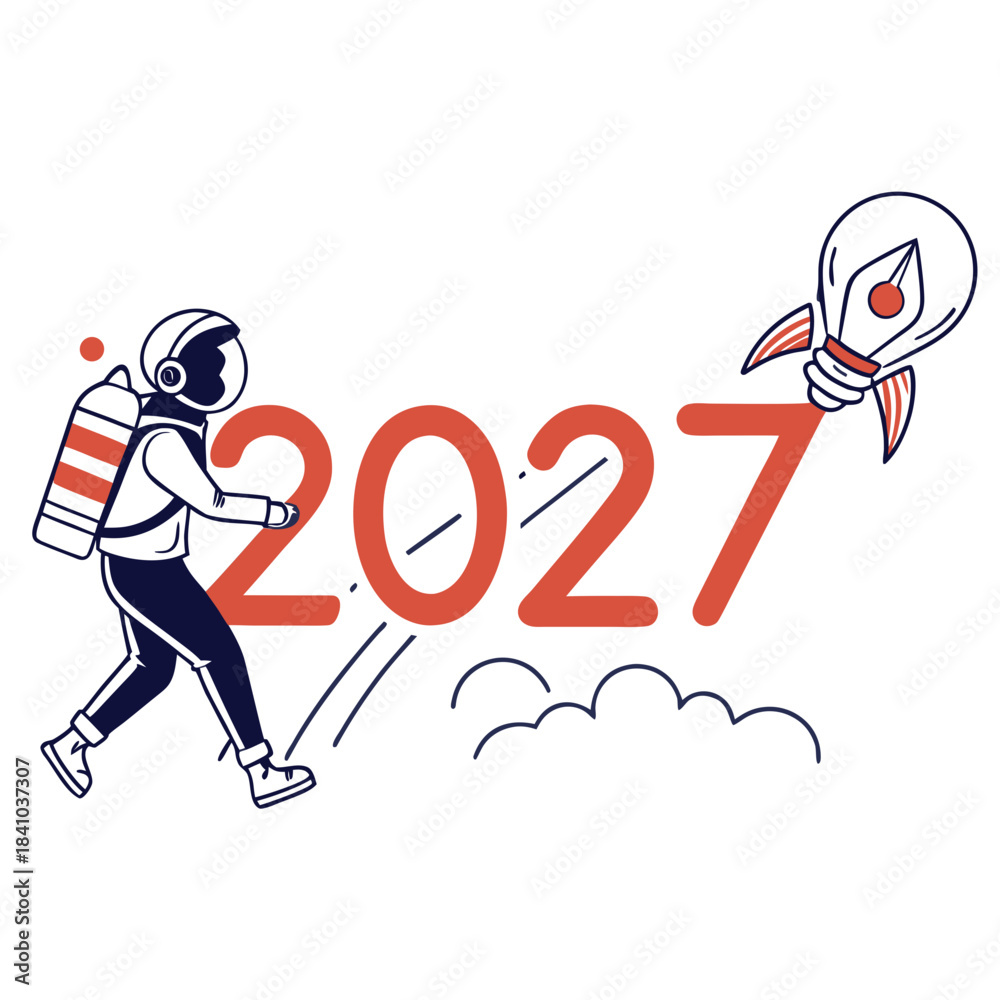 Obraz premium happy new year 2027 creative logo 