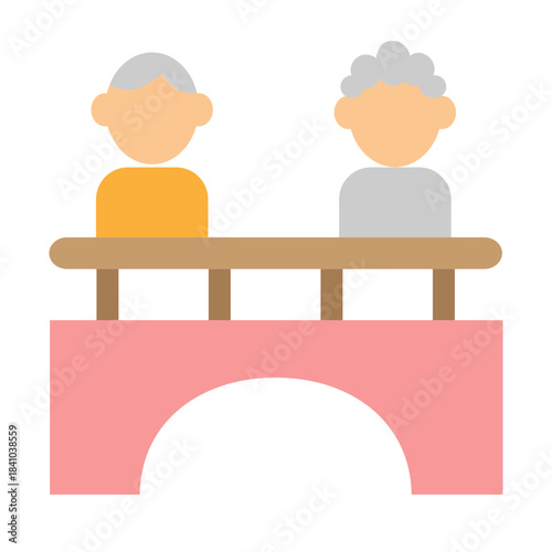 Generational Bridge Vector Flat Icon Design