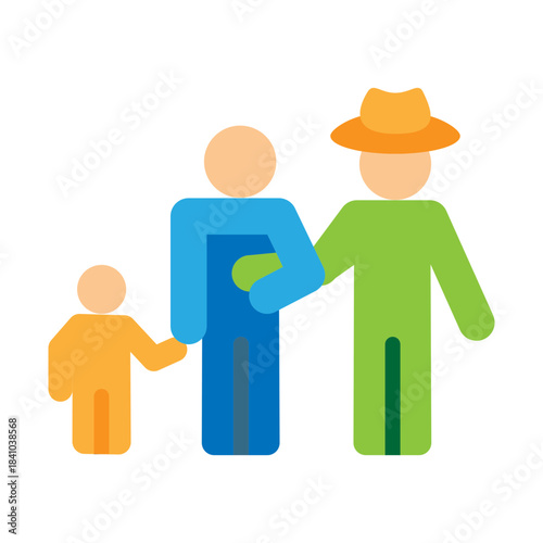 Generational Chain Vector Flat Icon Design