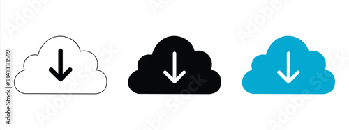 Creative design icon vector of cloud downloading