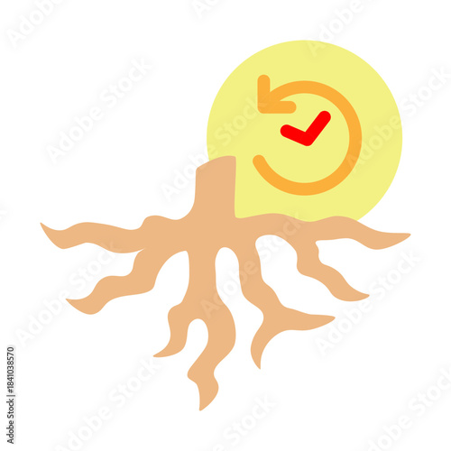 Historical Roots Vector Flat Icon Design