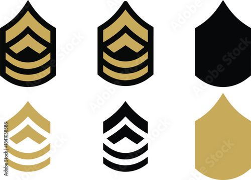 M. patches Army Patches Premier sergent (1SG) E8 Ensemble de 2 DYI Patches Paintball Suit U.S. Army Sergeant E-7 First Class Rank Stripe Army Uniform Chevron