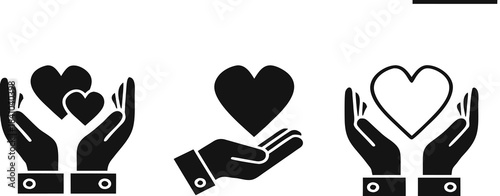 Hands holding hearts love care charity support