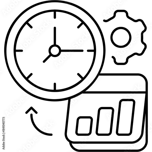 Line Art Time Management Icon