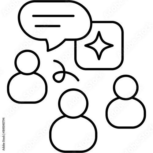 Line Art Teamwork Skills Icon