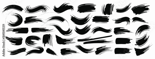 Dry paint stains brush stroke backgrounds set. Dirty artistic vector desigan elements, boxes, frames for text, labels, logo. Grunge stickers, paintbrush grunge stamp label backgrounds, circle frames.
